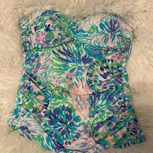 Lilly PULITZER TANKINI SWIMSUIT FLAMENCO SINK OR SWIM  BIKINI TOP Never Worn